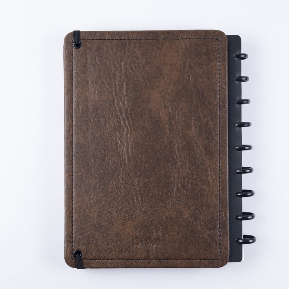 Caderno Couro Brown Disco Reposicionável Médio M Capa Dura - Image 3