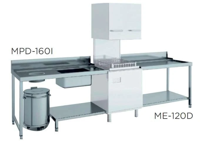 Mesa de pré-lavagem entrada direita dim. 1200x750x850h mm s/ Prateleira MPS-120D
