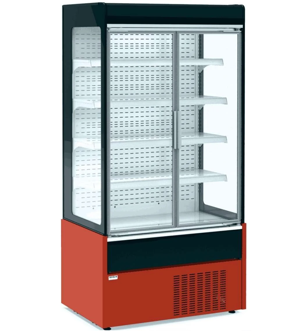 Mural Refrigerado Expositor c/ Portas de Vidro 4 Estantes Fundo 700 de 1020 x700 x1990h mm AVEIRO MAE100PV-R Vermelho