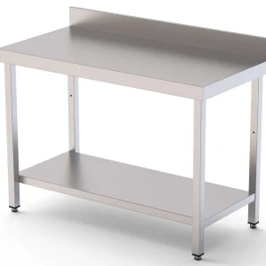 Mesa de Trabalho Aço Inox de Parede c/ 1 Prateleira 1500x600x850h mm WTW160150S1
