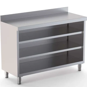 Mueble Estantería Acero Inoxidable Fondo 600 Con 2 Estantes 2500x600x1050h mm DT6002500S2