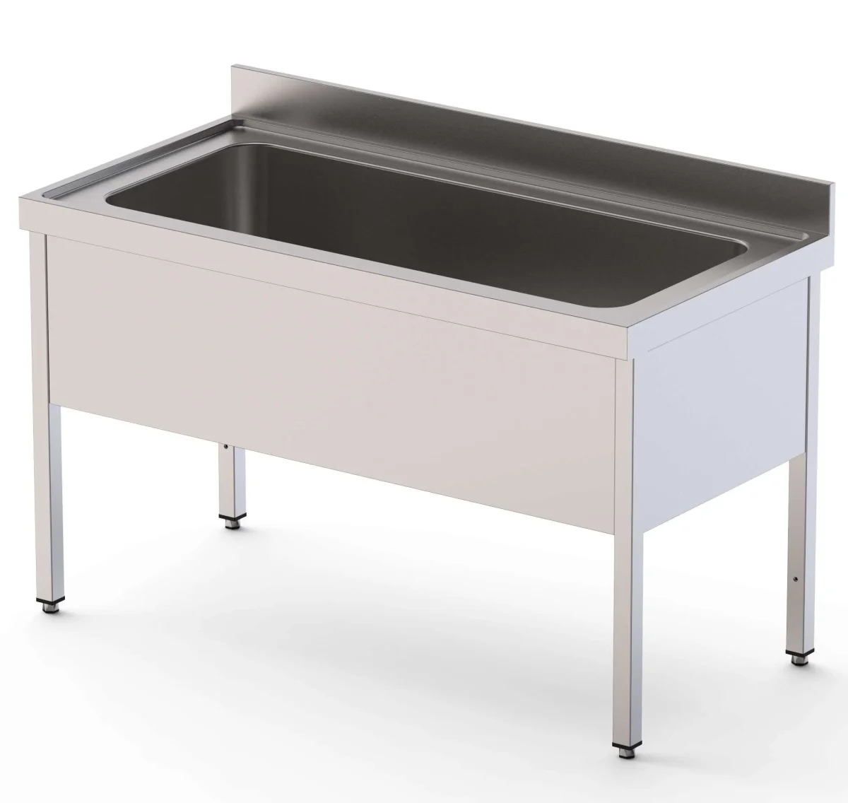 Lava-Louça de Grande Capacidade em Aço Inox 1 Cuba Esquerda Fundo 700 c/ Móvel s/ Estante – 1600x700x850 mm IS1716L1HCS0