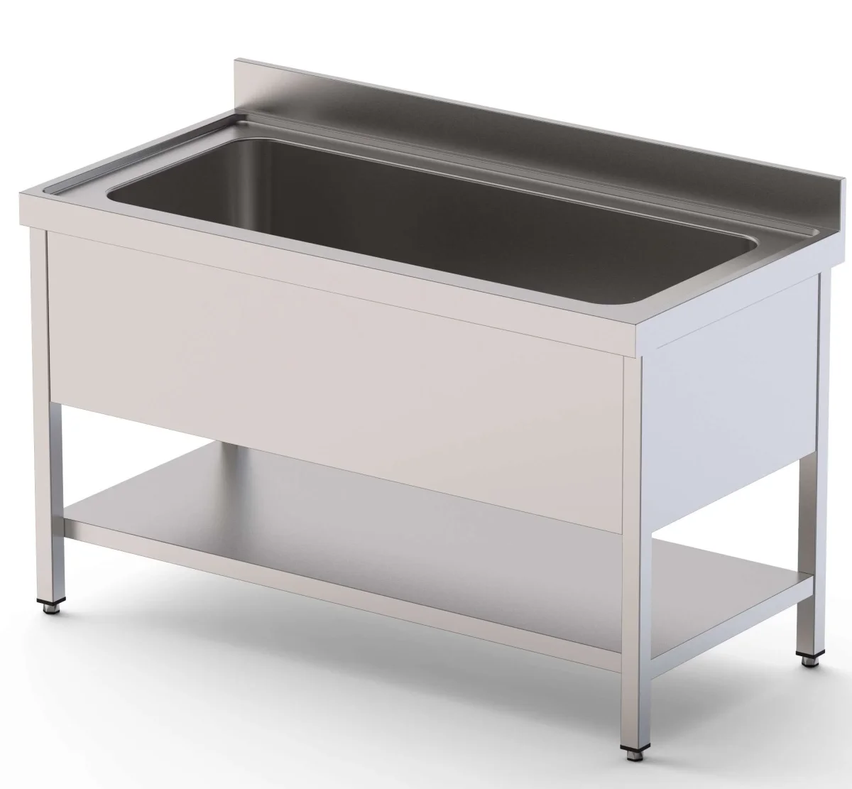Lava-louça de Grande Capacidade em Aço Inox 1 Cuba Fundo 700 c/ Móvel c/ Estante – 1400x700x850 mm IS1714C1HCS1