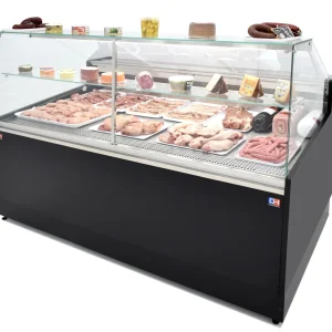 Vitrine refrigerada expositora de 2,5 metros fundo 1100 frio ventilado - Exposição Inoxidável - Linha CÓRDOBA VRV-250-XL