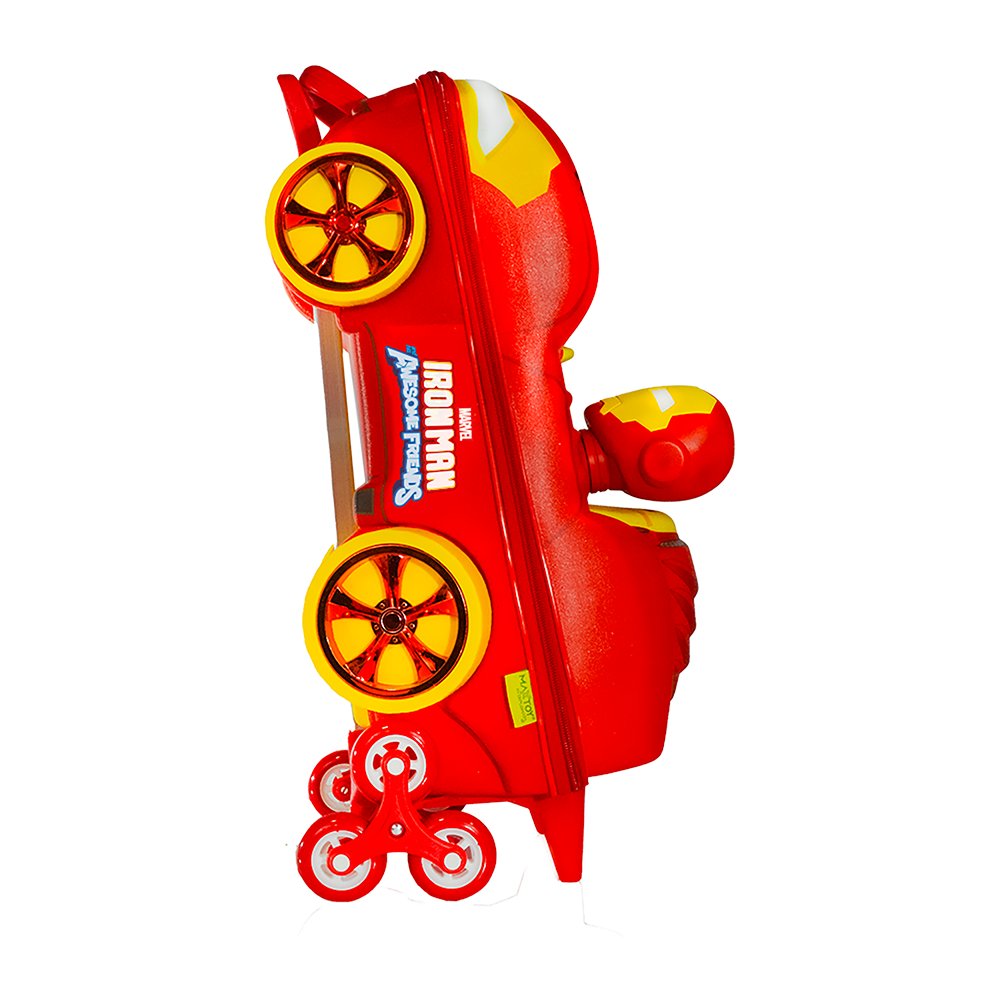 Mala Infantil Homem de Ferro 3D com Rodinhas Vermelha Resistente e Leve para Viagem - Image 4