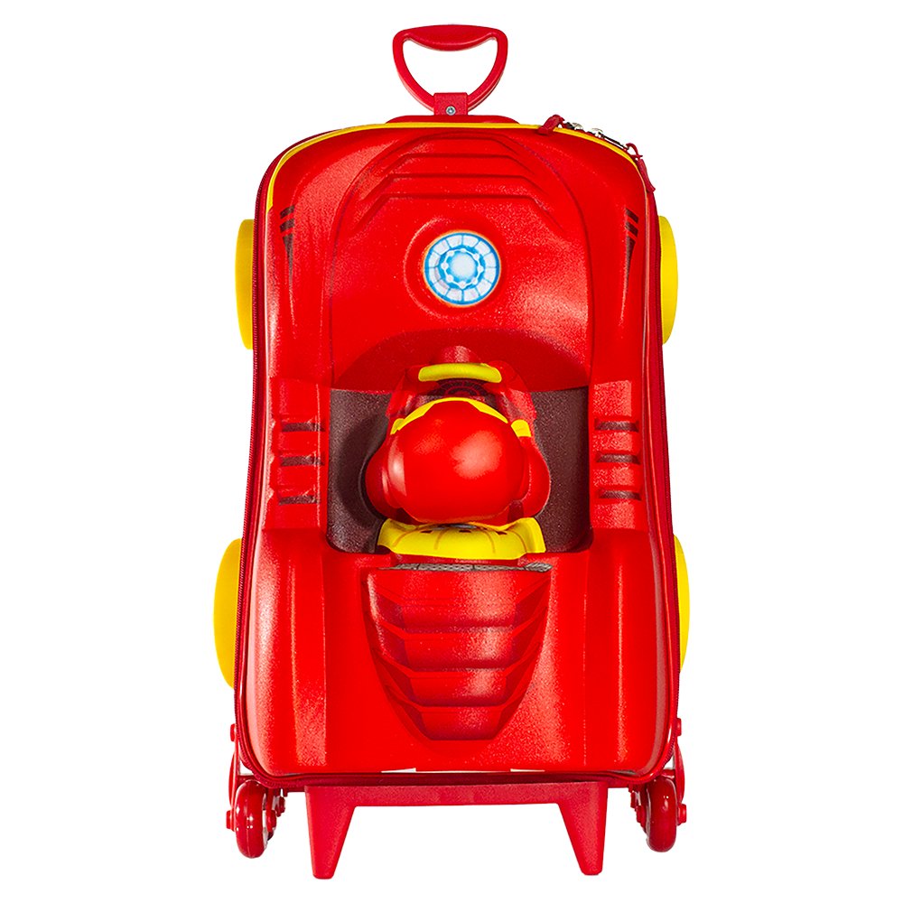 Mala Infantil Homem de Ferro 3D com Rodinhas Vermelha Resistente e Leve para Viagem - Image 3