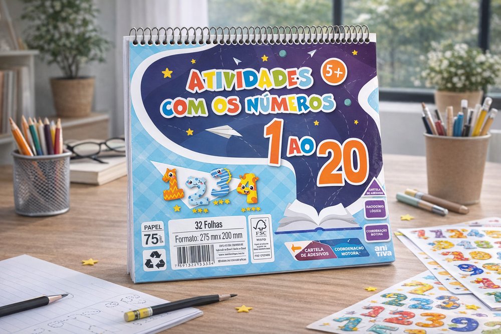 Caderno de Atividades com Números 32 Folhas Escolar Animativa para Aprender Contar - Image 3