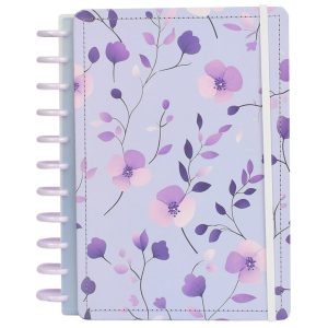 Caderno Violeta Grande G Capa Dura Disco Reposicionável Disko
