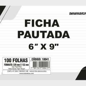 Ficha Pautada 6” x 9” 100 Folhas