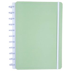 Caderno Pistache Disko Médio M Capa Dura Disco Reposicionável