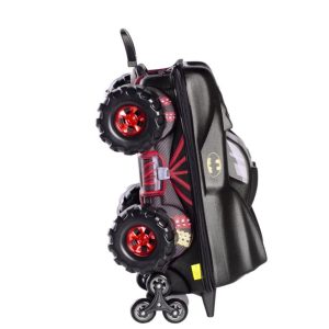 Mala Infantil Batmóvel 3D com Rodinhas Preta Resistente Infantil Viagem Escolar