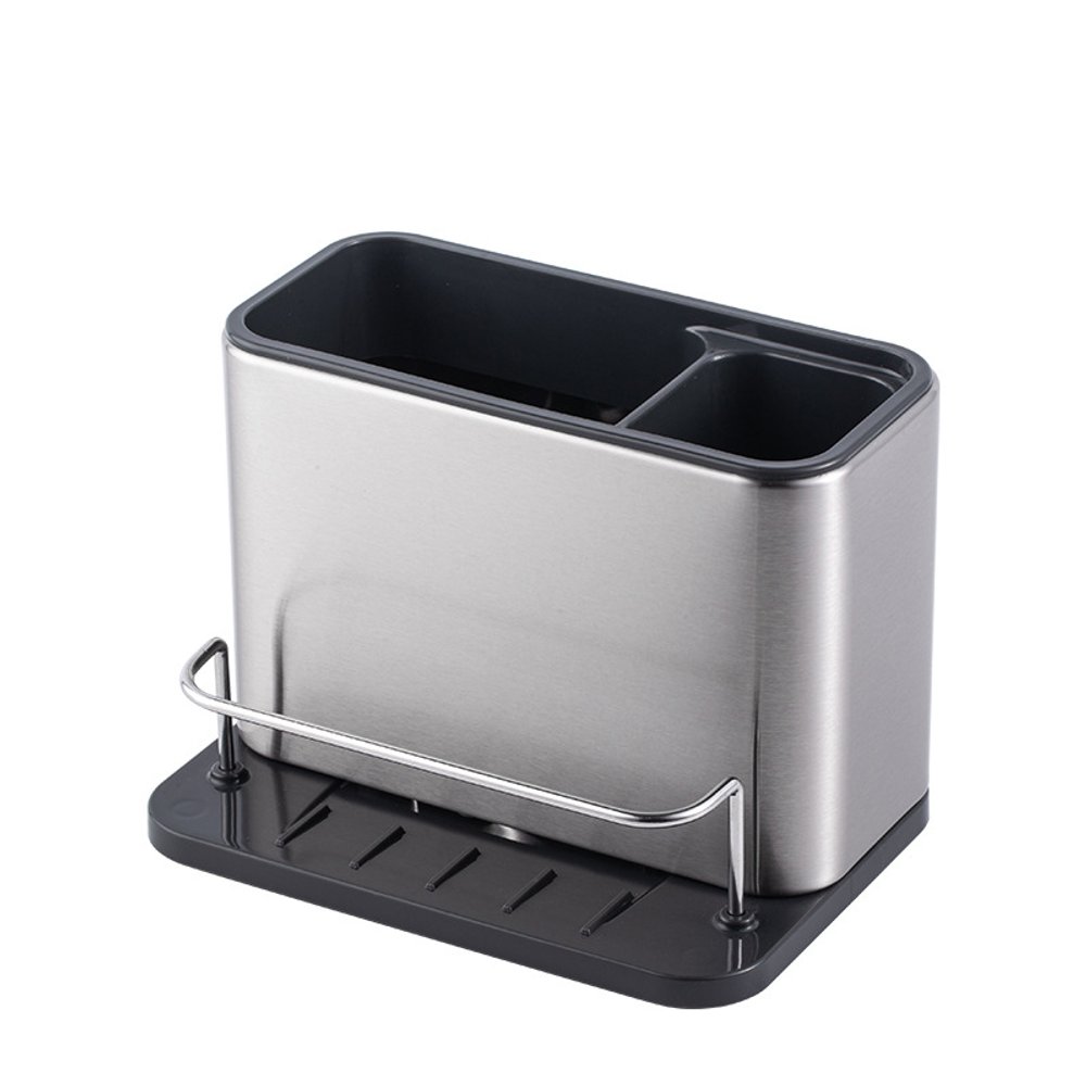 Organizador de Pia Inox 3 Divisórias Suporte Utensílios Cozinha Resistência Antioxidante - Image 2